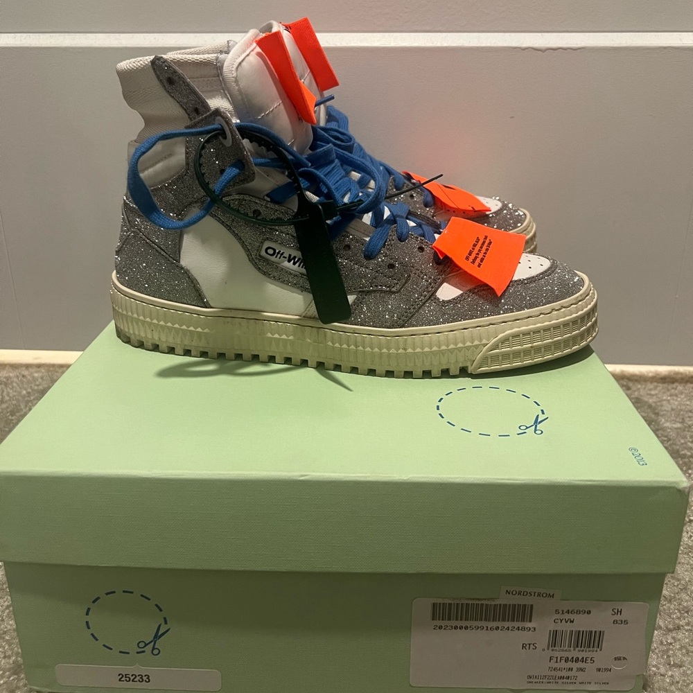 Off White Off Court High Top Sneaker Glitter